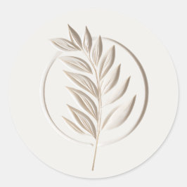 Adesivo Redondo ramo letterpress esculpido