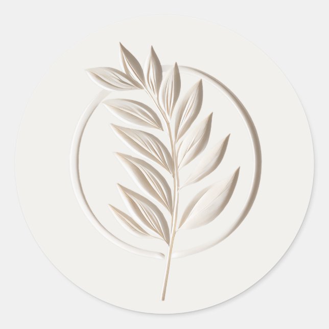 Adesivo Redondo ramo letterpress esculpido (Frente)