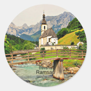 Adesivo Redondo Ramsau. Cenário da Baviera