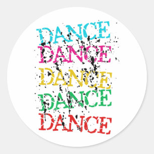 Adesivo Redondo Rancor à moda colorido da dança da dança
