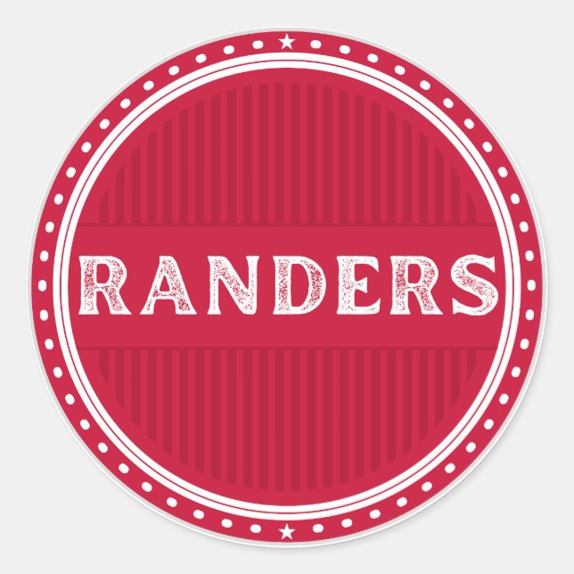 Adesivo Redondo Randers City Pride Emblem – Danish Identity (Frente)