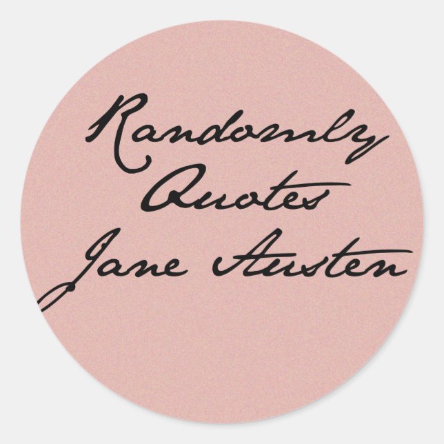 Adesivo Redondo Randomicamente cita Jane Austen Stickers (Frente)