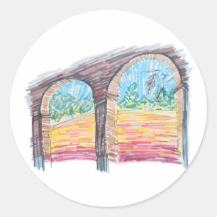 Adesivo Redondo Ranhura Arco-Íris