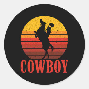 Adesivo Redondo Ranking Cowboy Horseback Riding Rodeo Gift Cowboy