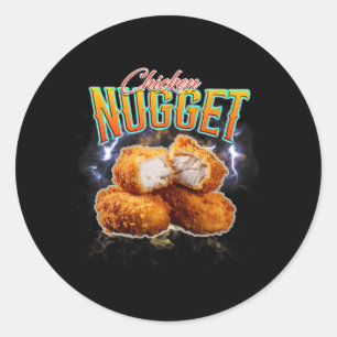 Adesivo Redondo Rap Pirata Funny Chicken Nugget Vintage 90s _1