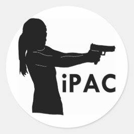 Adesivo Redondo Rapariga com iPac de Armas