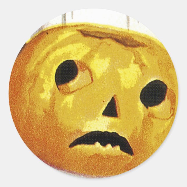 Adesivo Redondo Rapariga com Jack o' Lanterna (Frente)