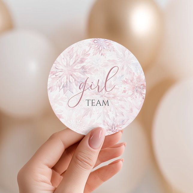 Adesivo Redondo Rapariga da Equipe de Revelação do Gênero Floco de (Criador carregado)