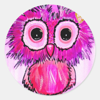 Adesivo Redondo Rapariga-de-bebê-rosa, menina-d'água, pintando pin