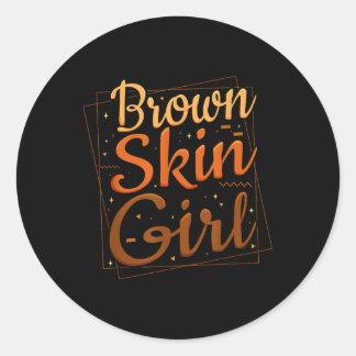 Adesivo Redondo Rapariga-marrom-branca História negra Mês Melanina