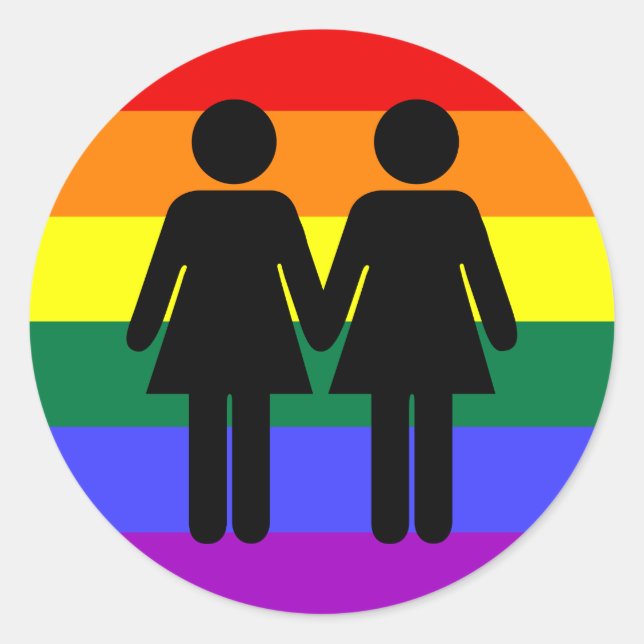 Adesivo Redondo Rapariga + Rainbow Sticker (Frente)