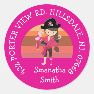 Adesivo Redondo Rapariga Rosa Papagaio Pidro Partido ENDEREÇO Cl