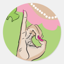 Adesivo Redondo Raparigas Bonito e bonitas artes