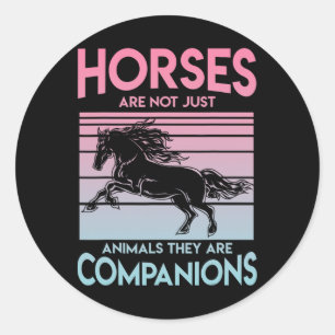 Adesivo Redondo Raparigas Cavalas Andando Mulheres Equestres Horse