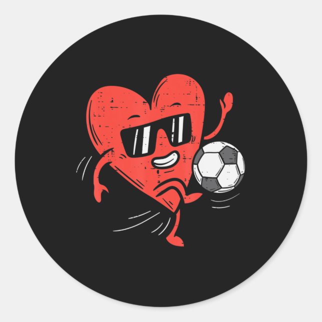 Adesivo Redondo Raparigas de futebol do Heart Playing Soccer Dias  (Frente)
