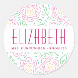 Adesivo Redondo Raparigas de volta à escola