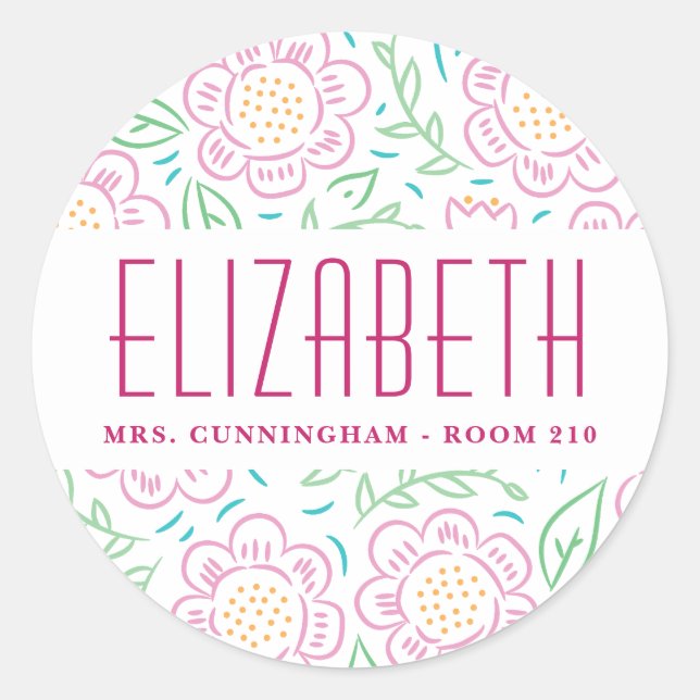 Adesivo Redondo Raparigas de volta à escola (Frente)