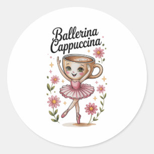 Adesivo Redondo Raparigas Memória Italiana Brainrot Ballerina Capp