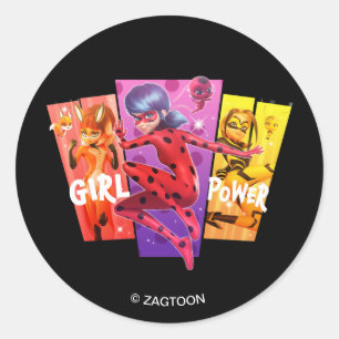 Adesivo Redondo Raparigas Miraculosas   Energia de Menina