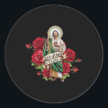 Adesivo Redondo Raparigas Rosas vermelhas San Judas Tadeo Con Band<br><div class="desc">Raparigas Rosas vermelhas San Judas Tadeo Con Bandera De México</div>