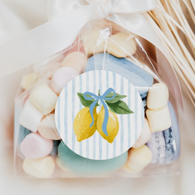 Adesivo Redondo Raparigas Whimsical Blue Arco Lemon Amalfi Anivers (Criador carregado)