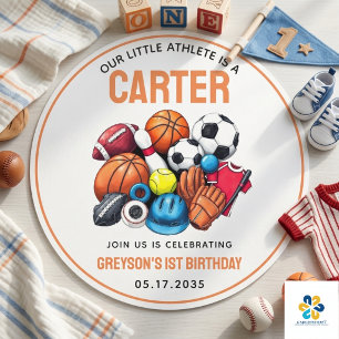 Adesivo Redondo Rapazes Modernos - Bolas Desportivas - Todos prime