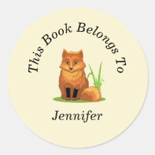 Adesivo Redondo Raposa Bela de Volta à Escola