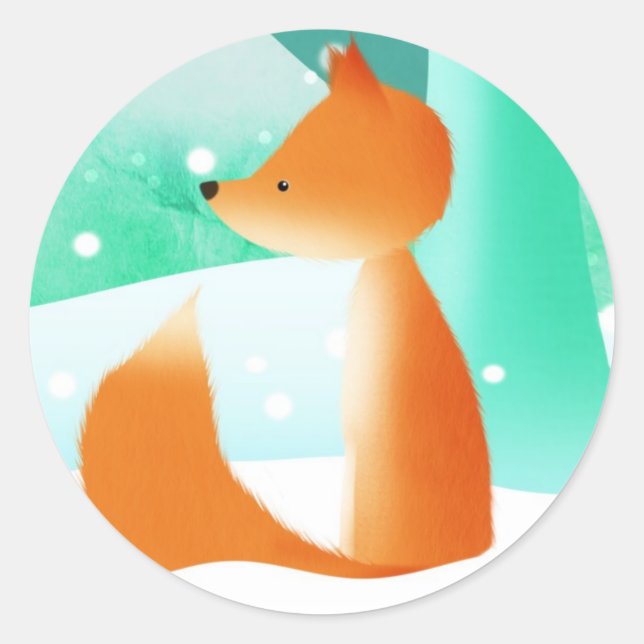 Adesivo Redondo Raposa principal - autocolantes (Frente)