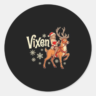 Adesivo Redondo Raposa reno de natal pin up garota vintage papai n