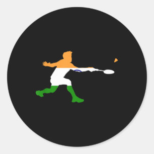 Adesivo Redondo Raquete Bandeira Índia Badminton Peteca Homens Jog