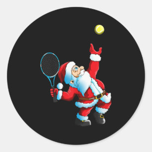 Adesivo Redondo Raquete de Tênis Jogo de Tênis Papai Noel Natal