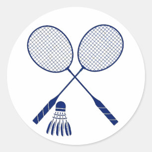 Adesivo Redondo Raquetes de Badminton Mínimas Peteca Azul
