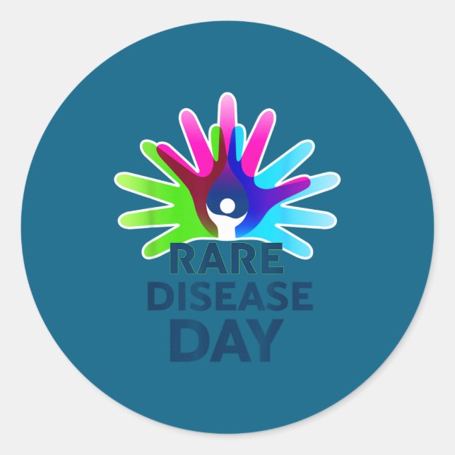 Adesivo Redondo Rare Disease Awareness Shirt - Rare Disease Day 20 (Frente)