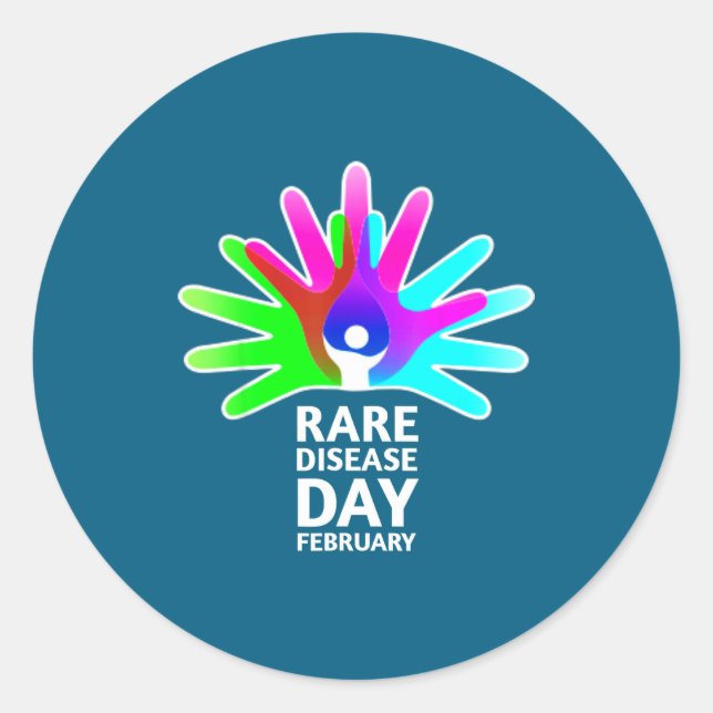 Adesivo Redondo Rare Disease Awareness Shirt - Rare Diseases Day 2 (Frente)