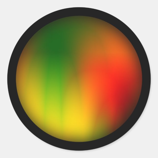 Adesivo Redondo Rascunho de Cor de Rasta (Frente)