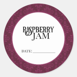 Adesivo Redondo Raspberry Jam Canning Lid Labels