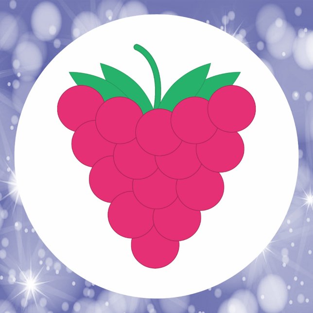 Adesivo Redondo Raspberry Pink Fruit Berry (A sticker with a graphic of a raspberry.)