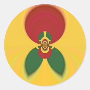 Adesivo Redondo Rasta Colors Abstrato Art Impressão