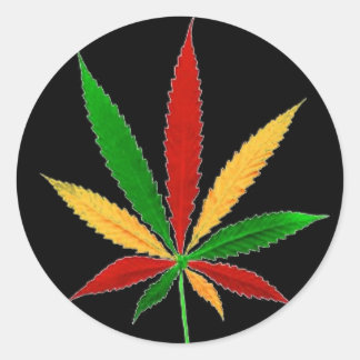 Adesivo Redondo Rasta Leaf Round Sticker
