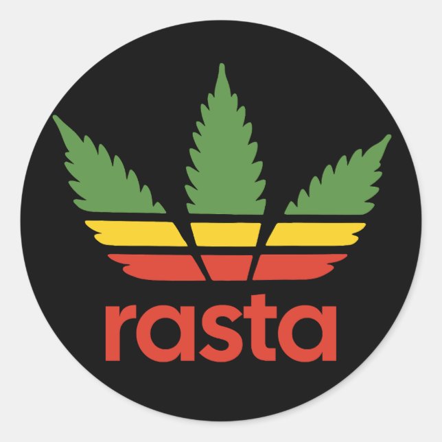 Adesivo Redondo Rasta Leaf Sticker (Frente)