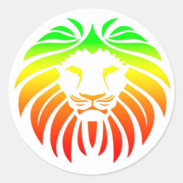 Adesivo Redondo Rasta Lion Head