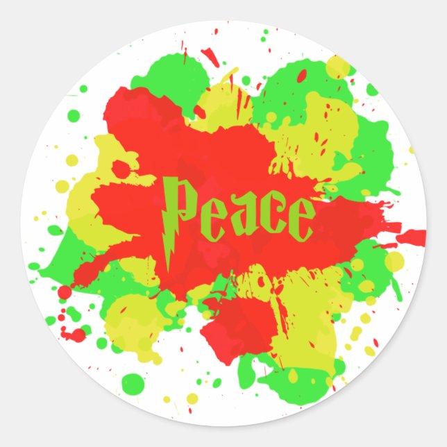 Adesivo Redondo Rasta Peace Sticker (Frente)