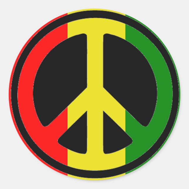 Adesivo Redondo Rasta Peace Stickers (Frente)