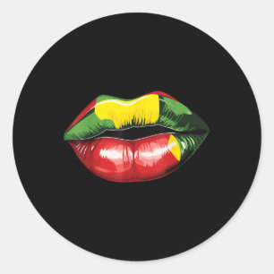 Adesivo Redondo Rasta Reggae Lábios Música Rasta Rastafari Raízes 