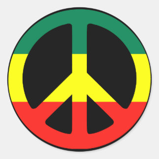 Adesivo Redondo Rasta Sinal de Paz