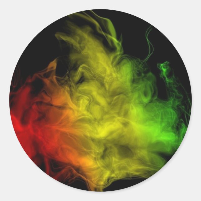 Adesivo Redondo Rasta Smoke Sticker (Frente)