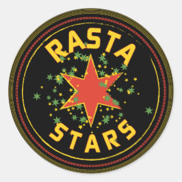 Adesivo Redondo Rasta Stars Round Sticker