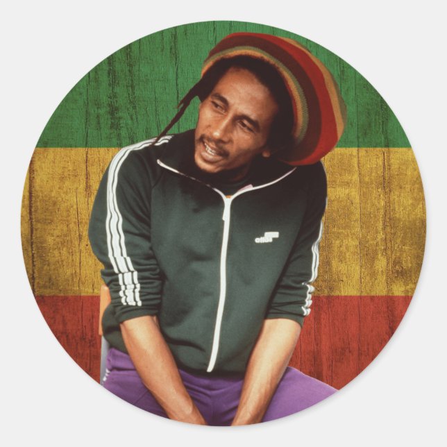 Adesivo Redondo Rastafari - reggae Roots - bordadores (Frente)