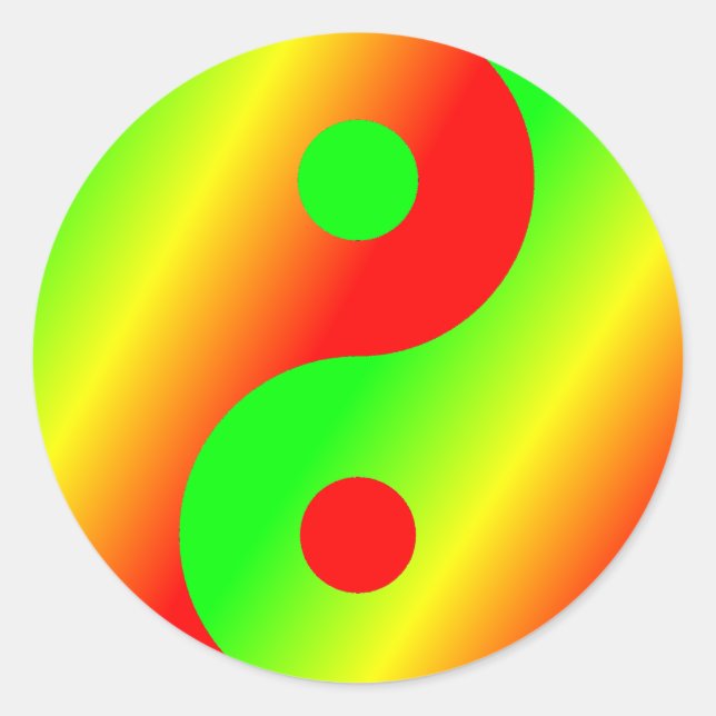 Adesivo Redondo Rastafarian Yin Yang (Frente)