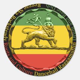 Adesivo Redondo Rastagearshop Reggae Lion de Judah Sticker